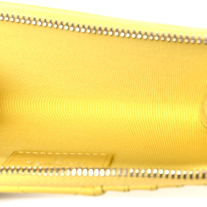 Chanel Calfskin Quilted CC Zip Card Holder Yellow 5 of 7