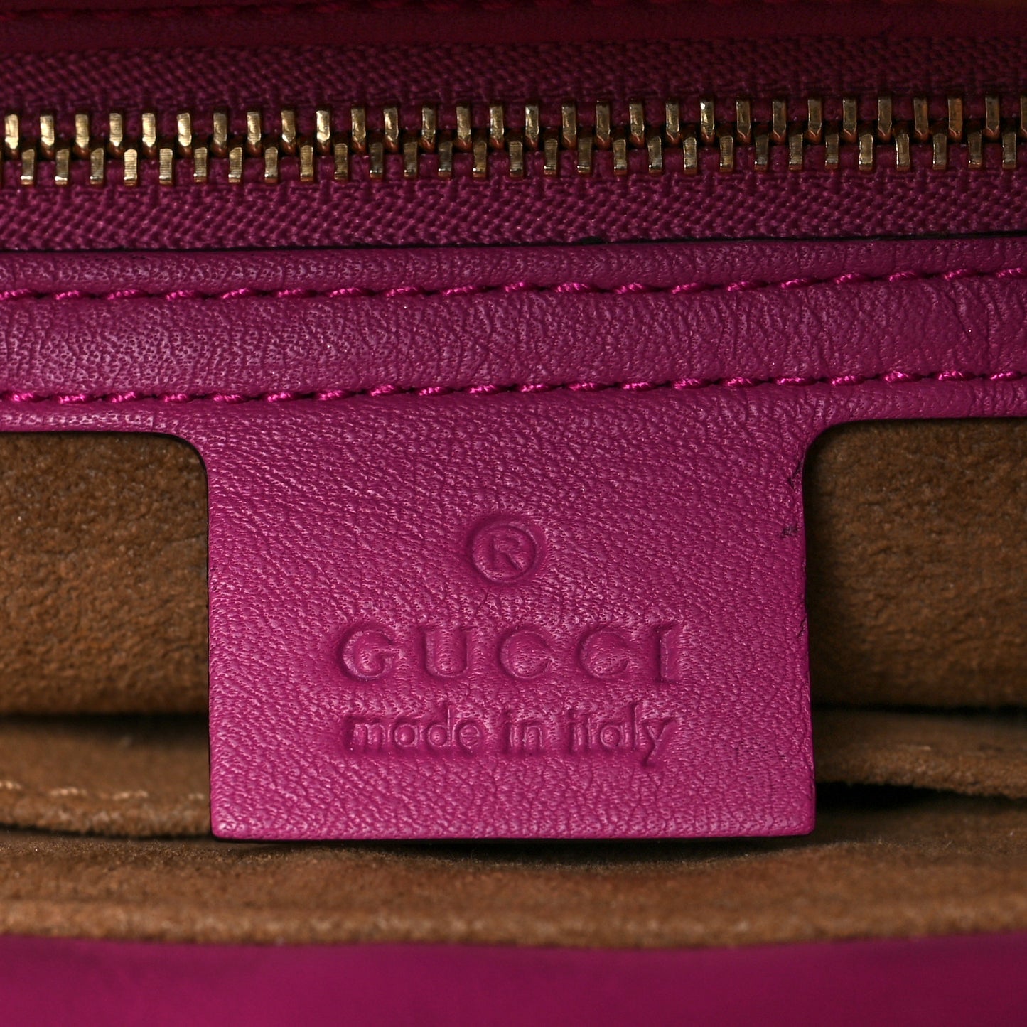 GG Supreme Monogram Moon Calfskin Small Zip Top Tote Beige Ebony Hibiscus Red New Rosette