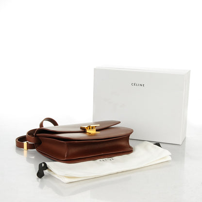Celine Smooth Calfskin Medium Classic Box Flap Bag Chestnut 4 of 9