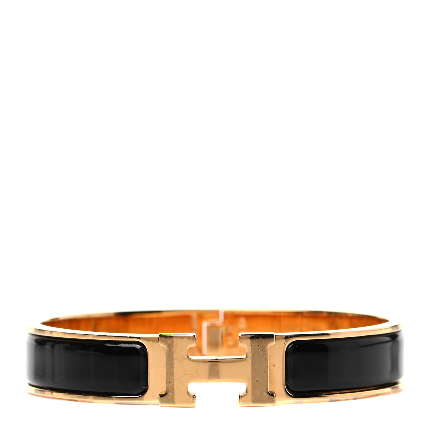 Enamel Narrow Clic Clac H Bracelet GM Black