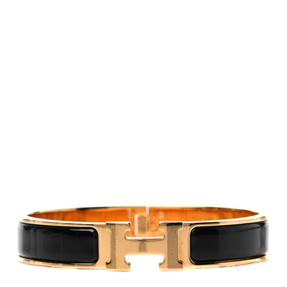 Hermes Enamel Narrow Clic Clac H Bracelet GM Black 1 of 5