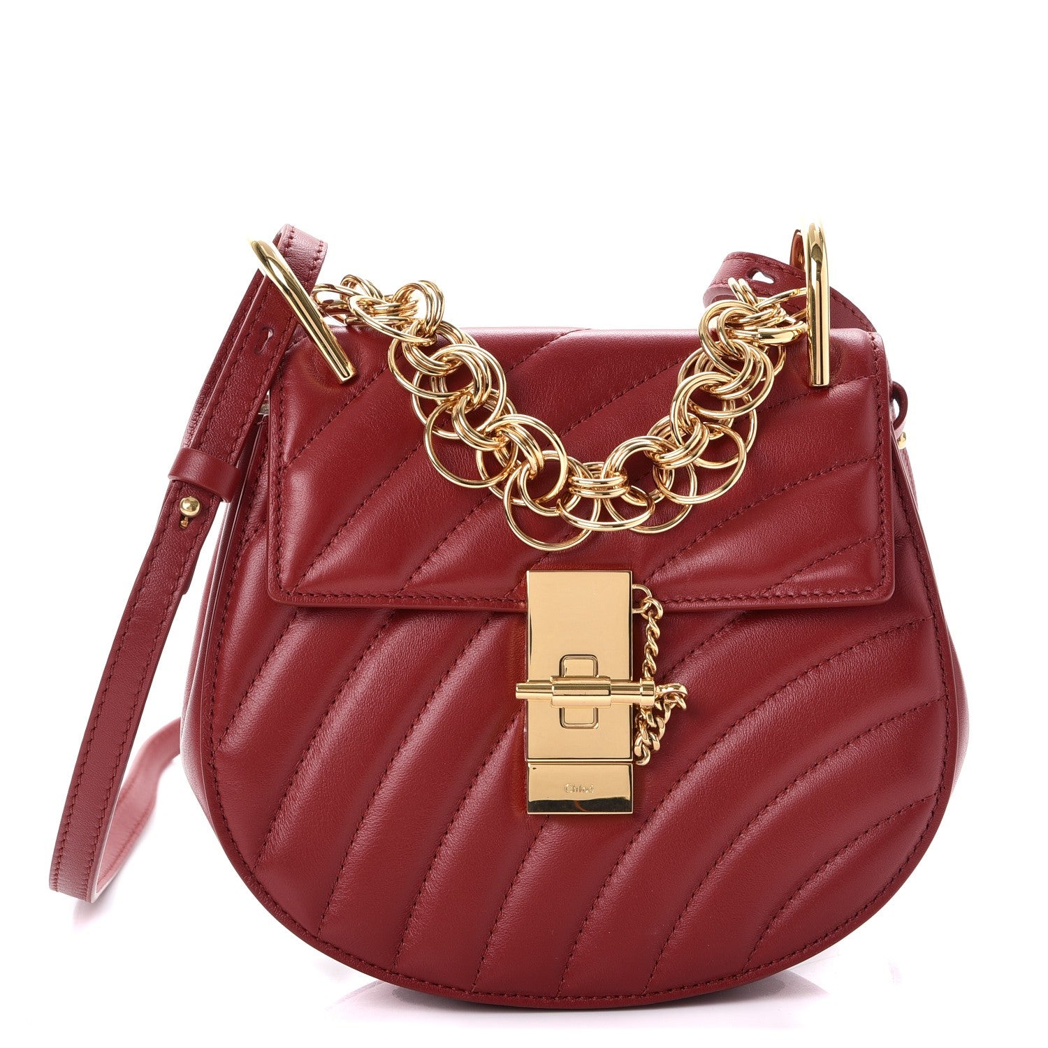 Chloe Calfskin Quilted Mini Drew Bijou Shoulder Bag Dahlia Red 1 of 7