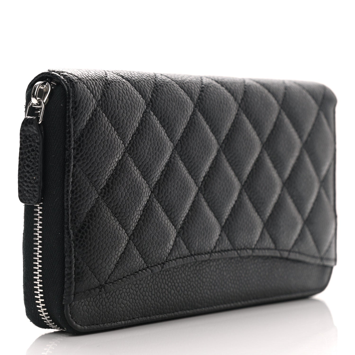 Chanel Caviar Quilted Large Gusset Zip Around Wallet Black 3 of 9