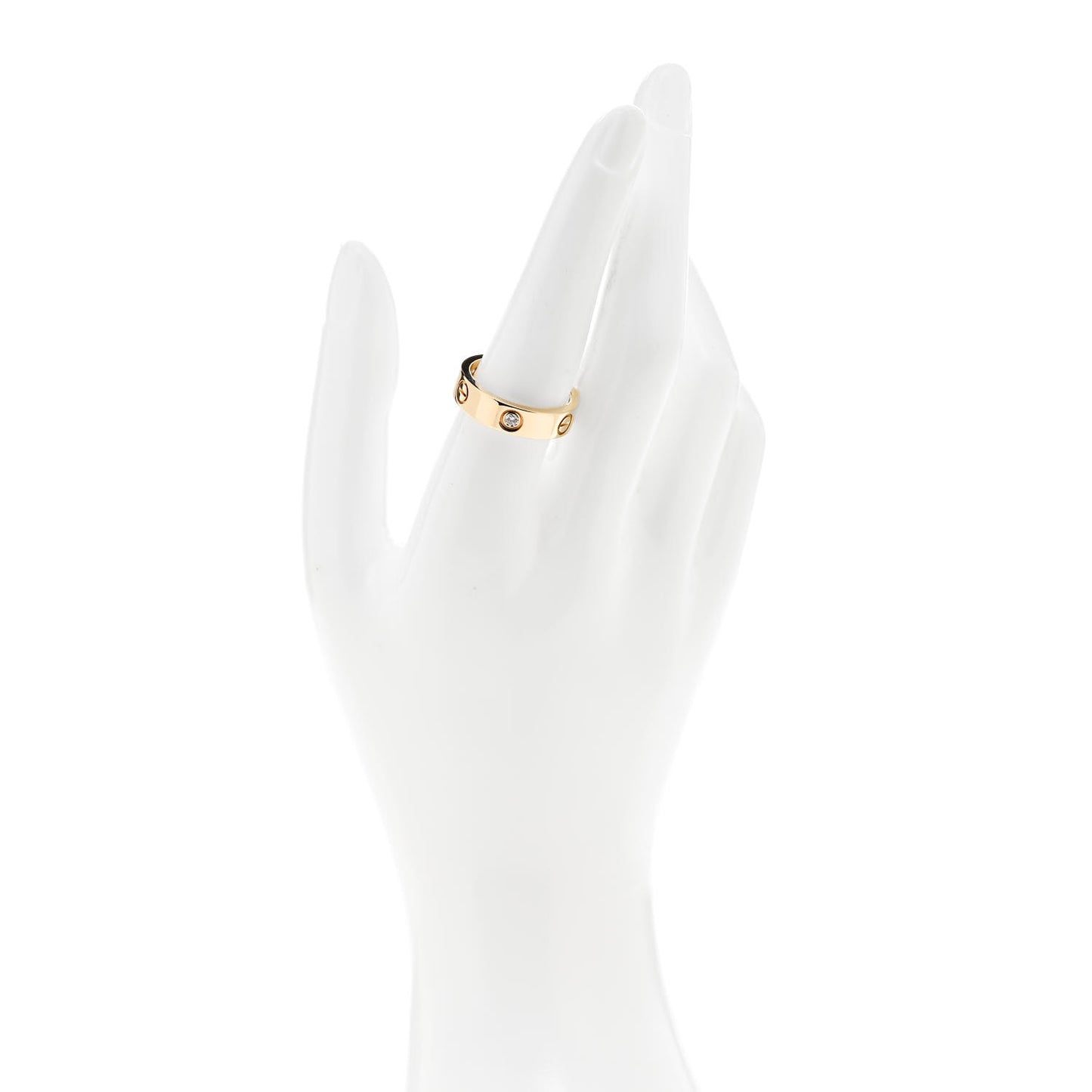 18K Yellow Gold 3 Diamond 5.5mm LOVE Ring 58 8.5
