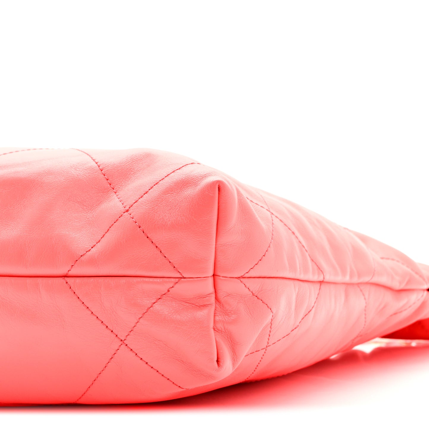 Shiny Calfskin Quilted Small Chanel 22 Coral