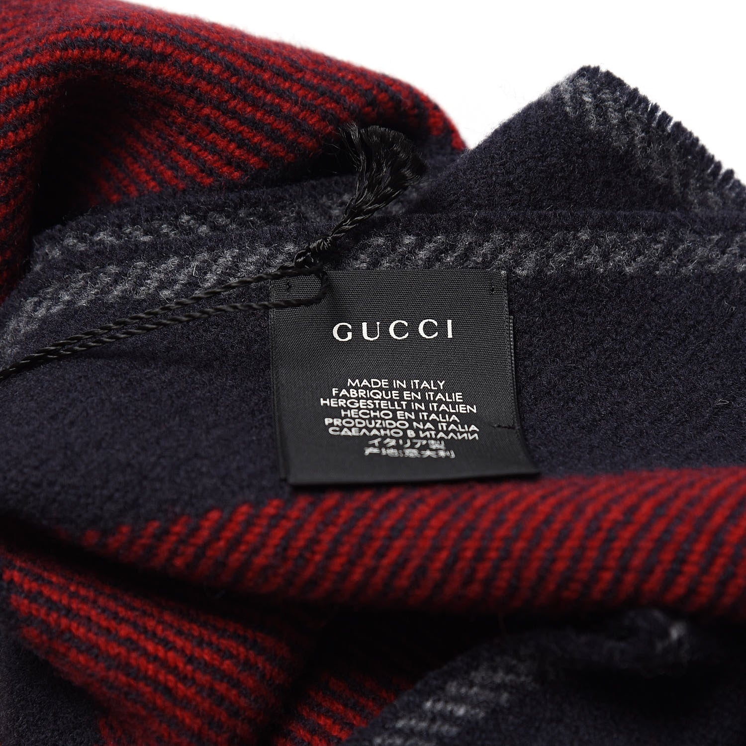 Gucci Wool Web Navas Scarf Blue Red 5 of 5