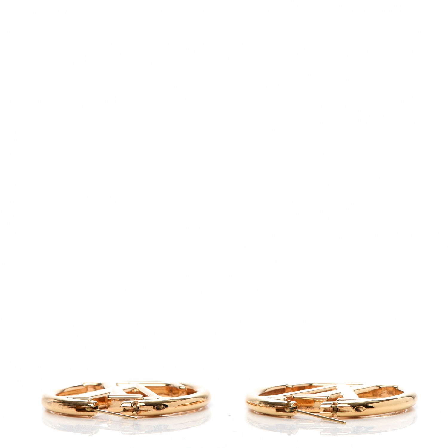 Louis Vuitton Metal Louise Hoop Earrings Gold 3 of 7