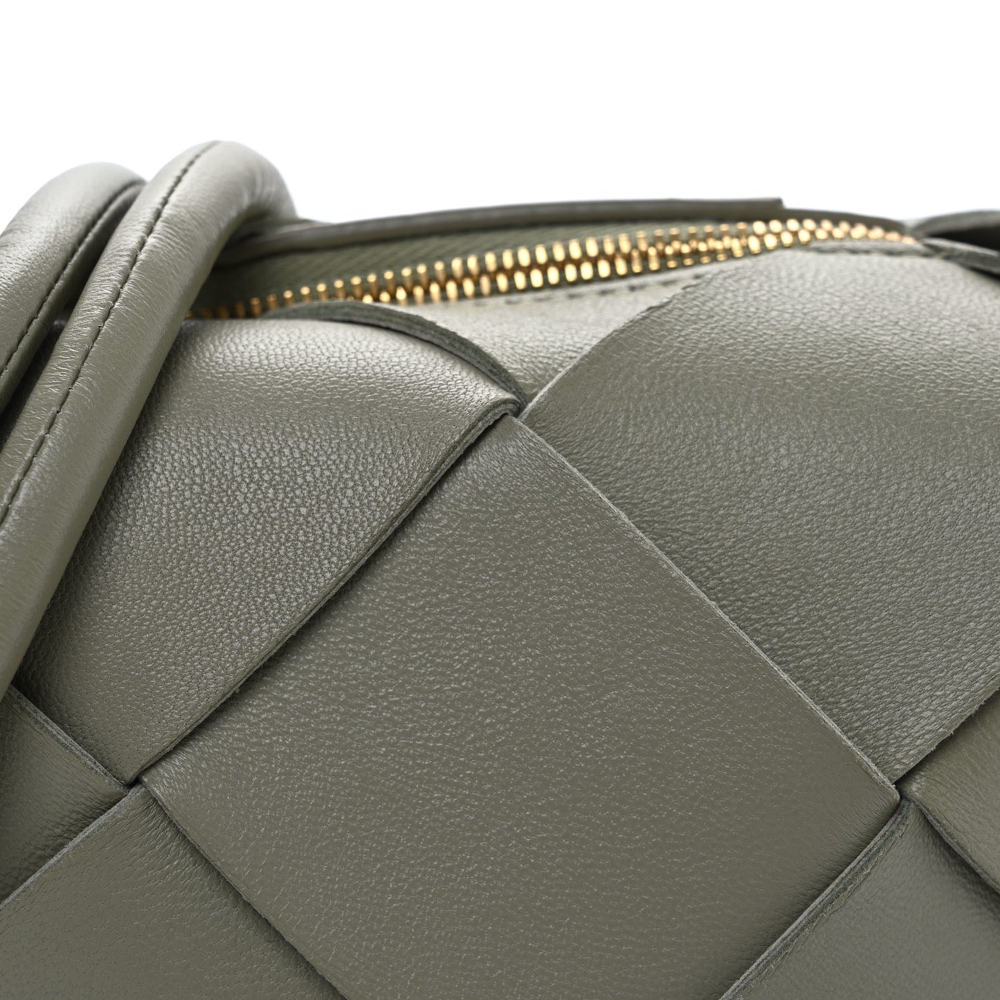 Lambskin Maxi Intrecciato Mini Cassette Camera Bag Travertine