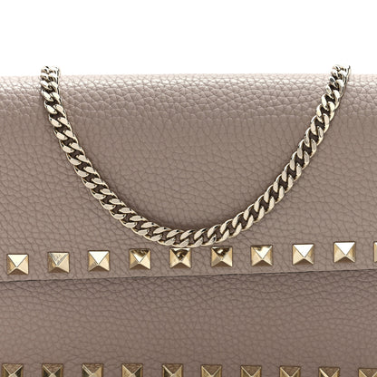 Valentino Garavani Grainy Calfskin Rockstud Chain Pouch Poudre 7 of 9