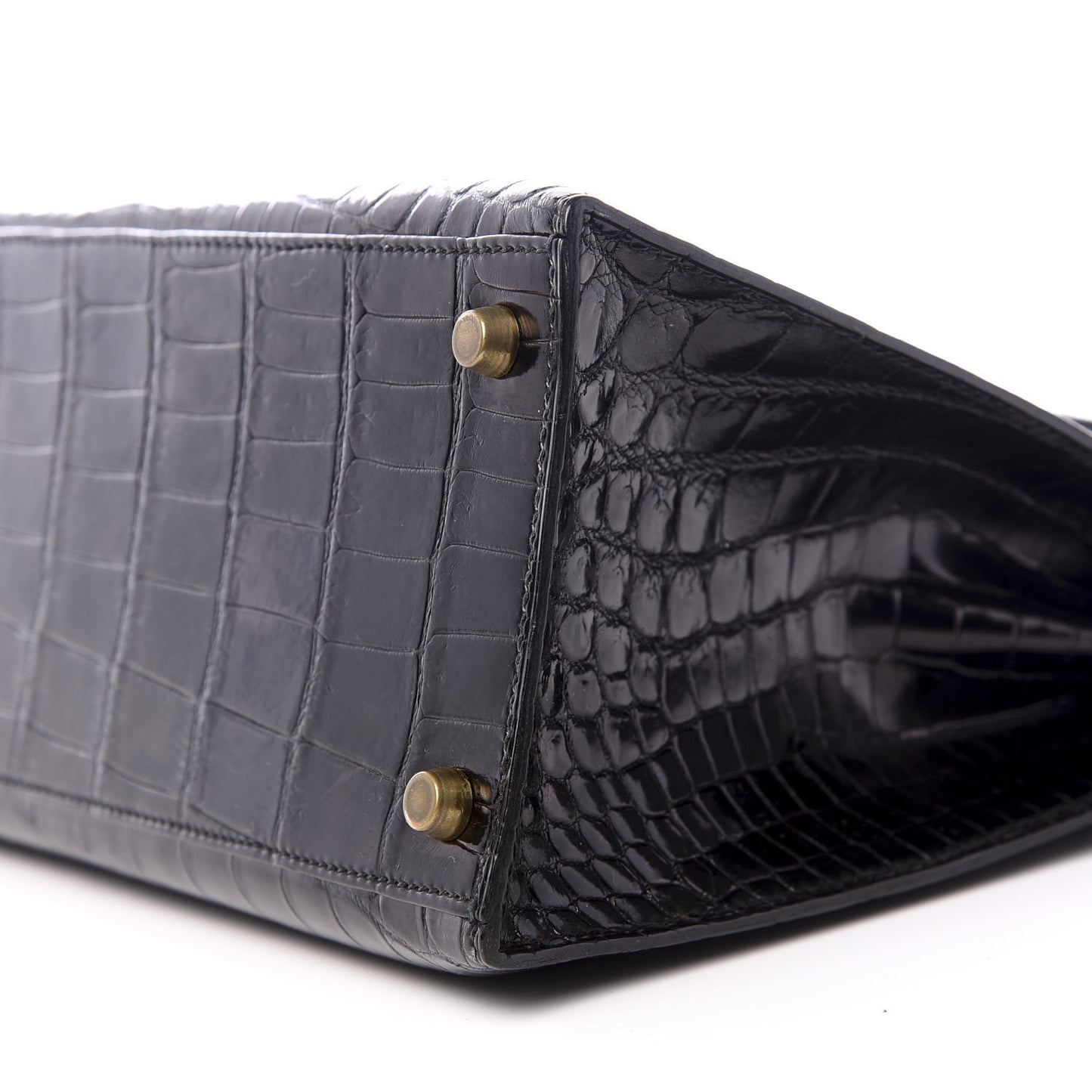 Shiny Niloticus Crocodile Kelly Sellier 28 Black