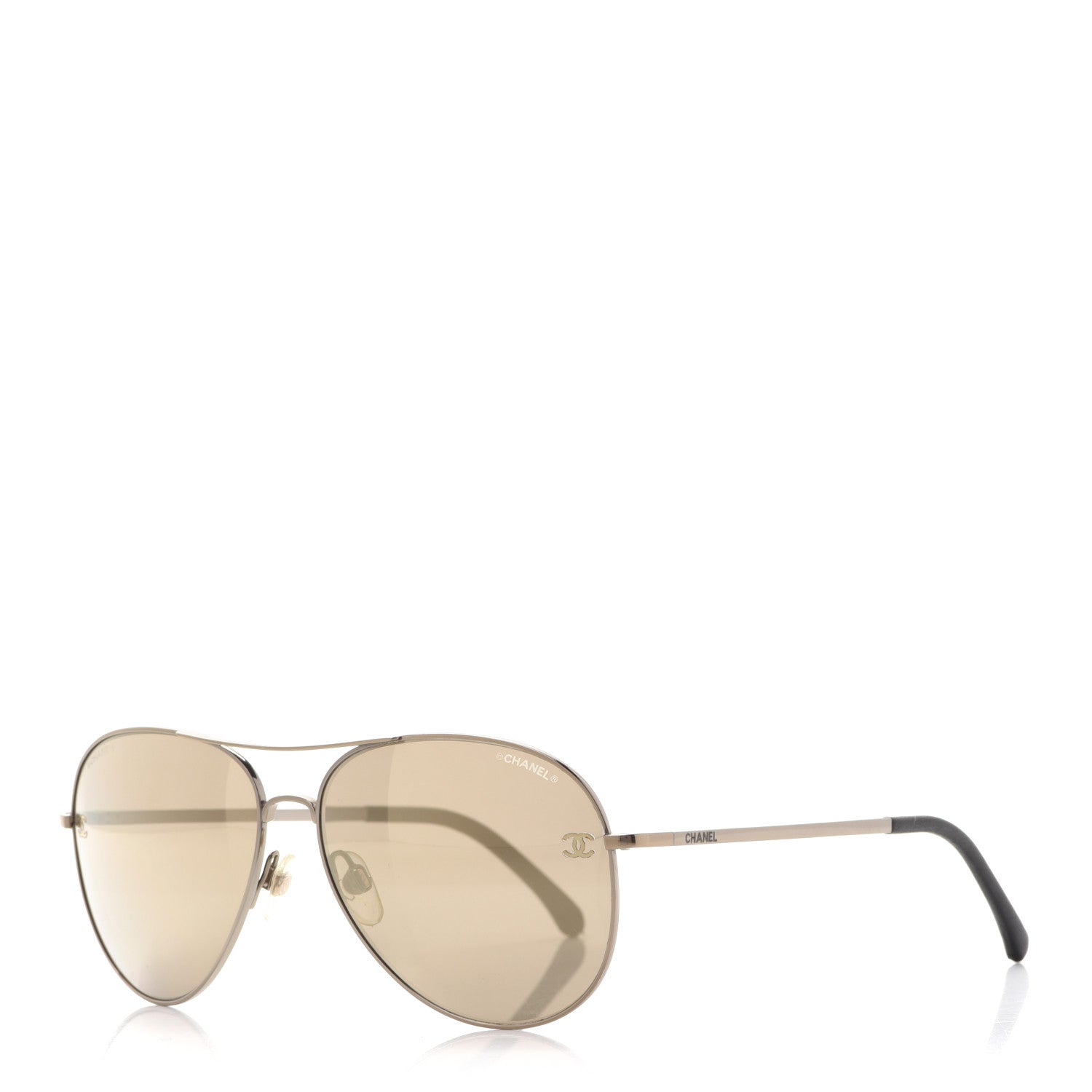 Chanel Metal Aviator CC Sunglasses 4189-T-Q Gold 1 of 8