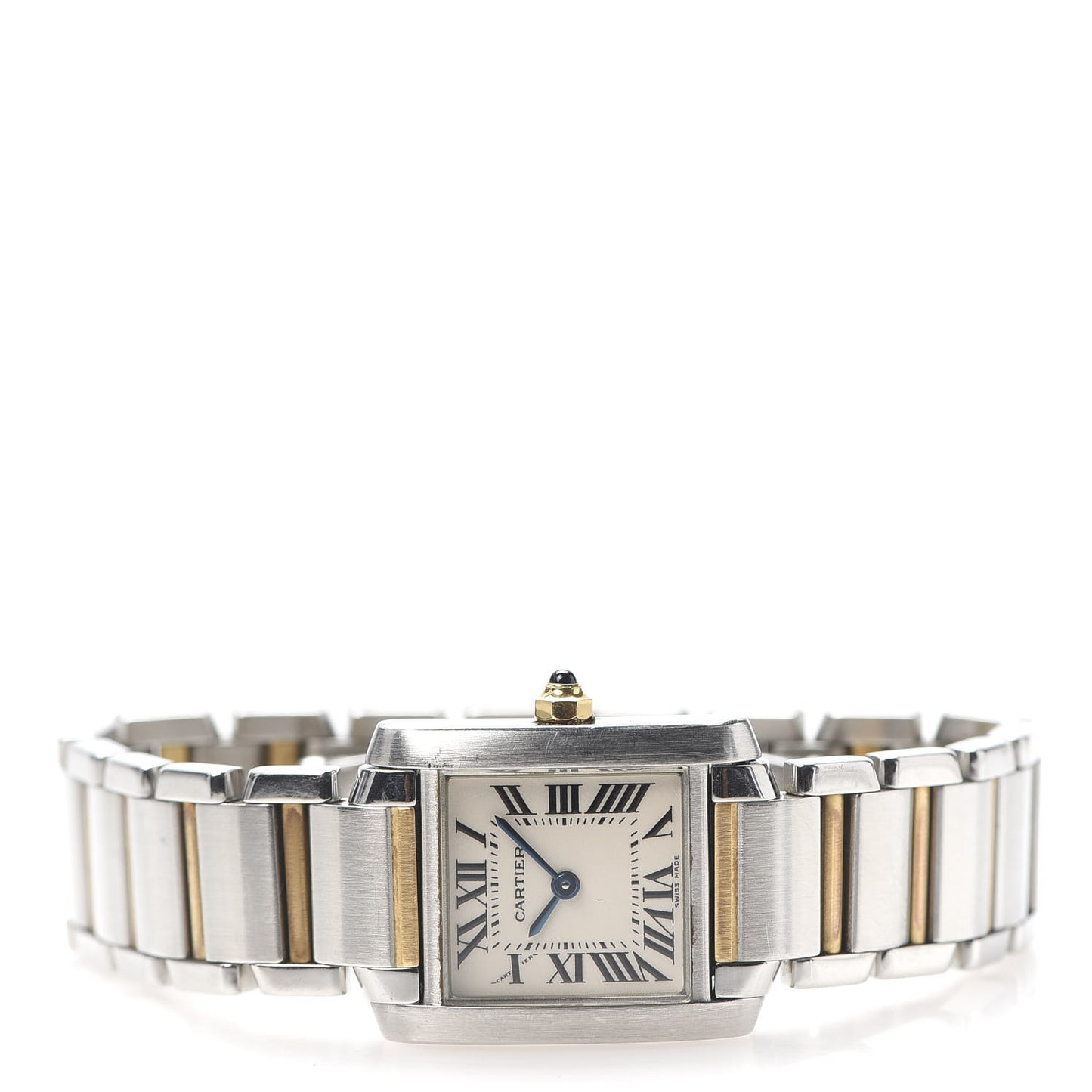 Stainless Steel 18K Yellow Gold 20mm Tank Francaise Quartz Watch