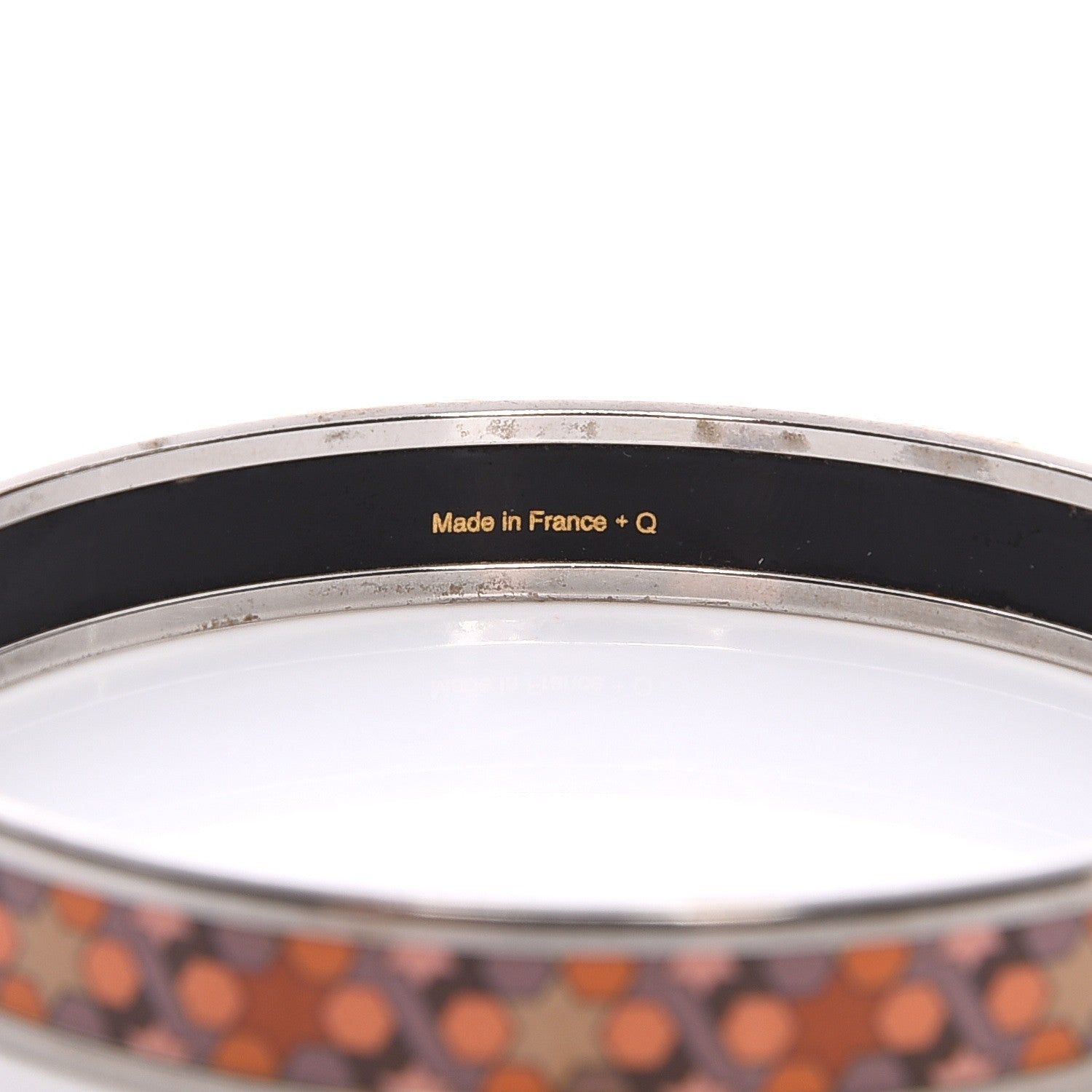 Hermes Enamel Printed Narrow Rose de Compas Bracelet 70 5 of 5