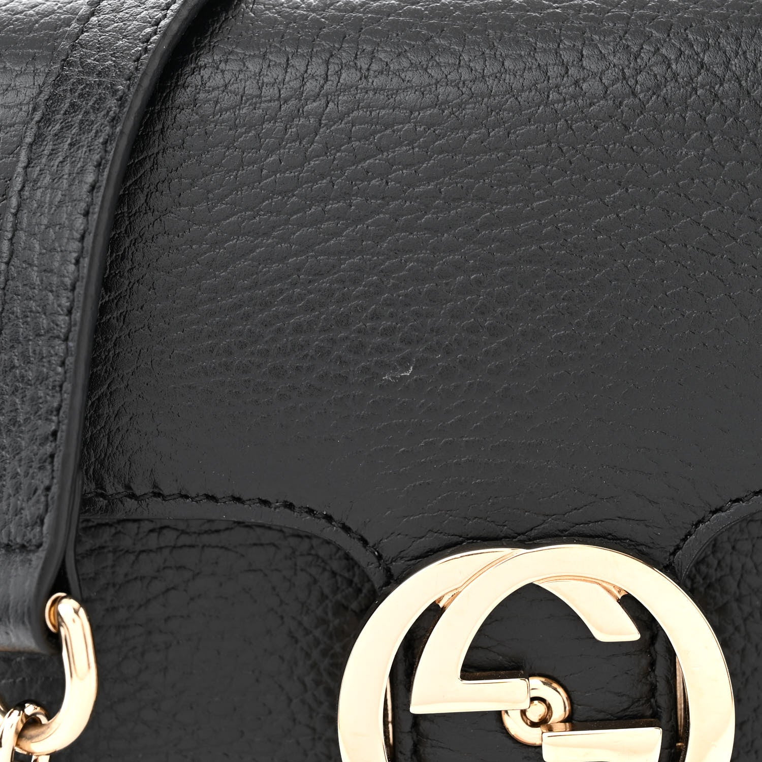 Gucci Dollar Calfskin Small Interlocking G Shoulder Bag Black 11 of 11