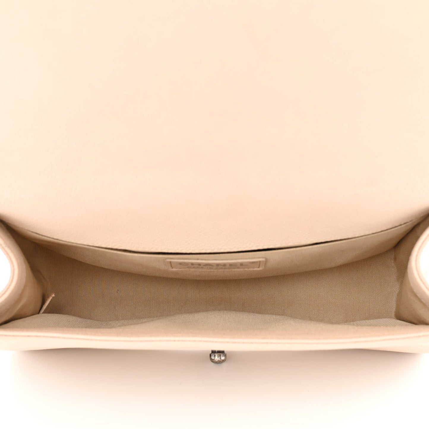 Caviar Quilted Medium Boy Flap Beige