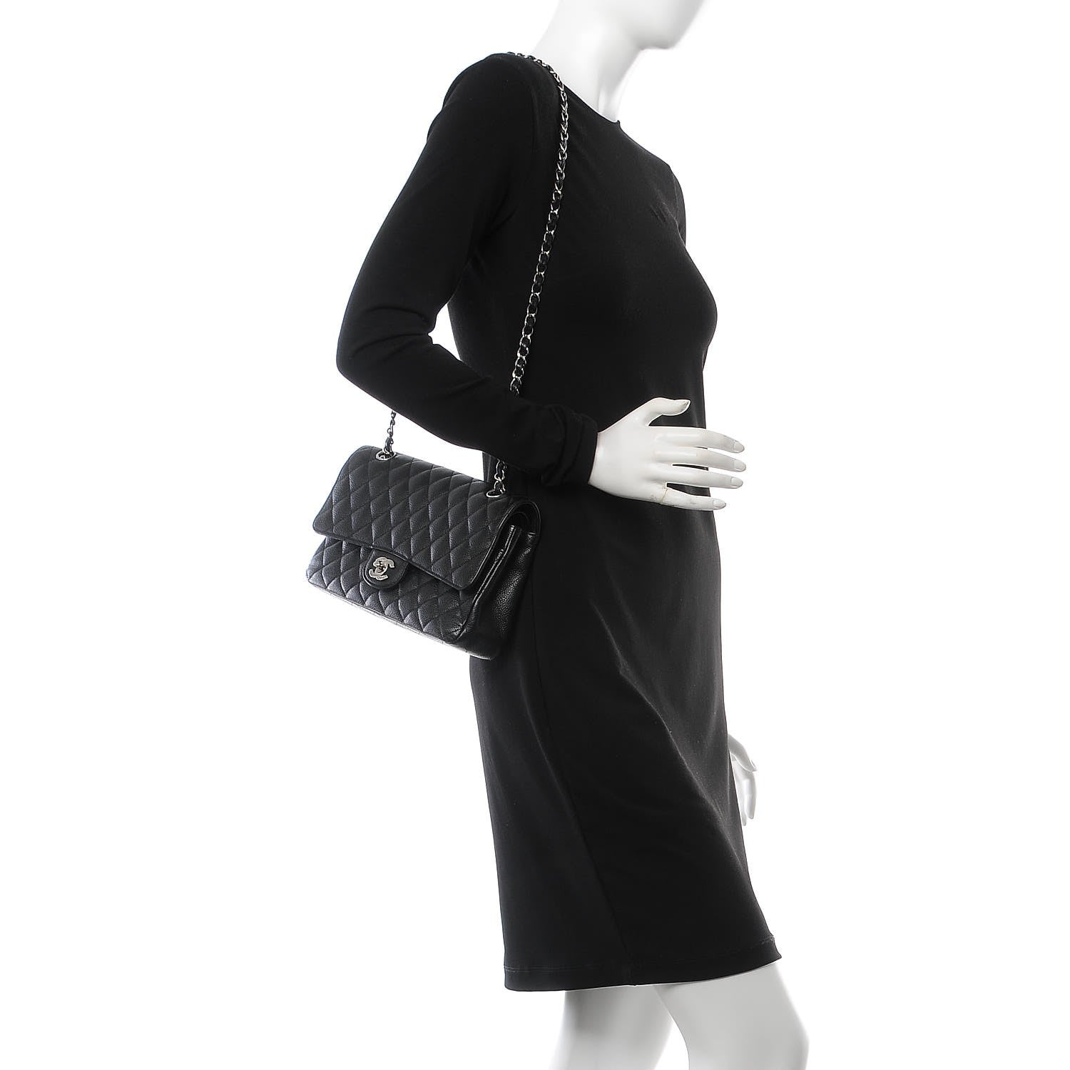 Chanel Caviar Quilted Medium Double Flap Black 3 of 10