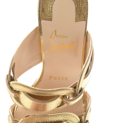 Christian Louboutin Lame Specchio Balistra 100 Slide Sandals 36 Gold 6 of 10
