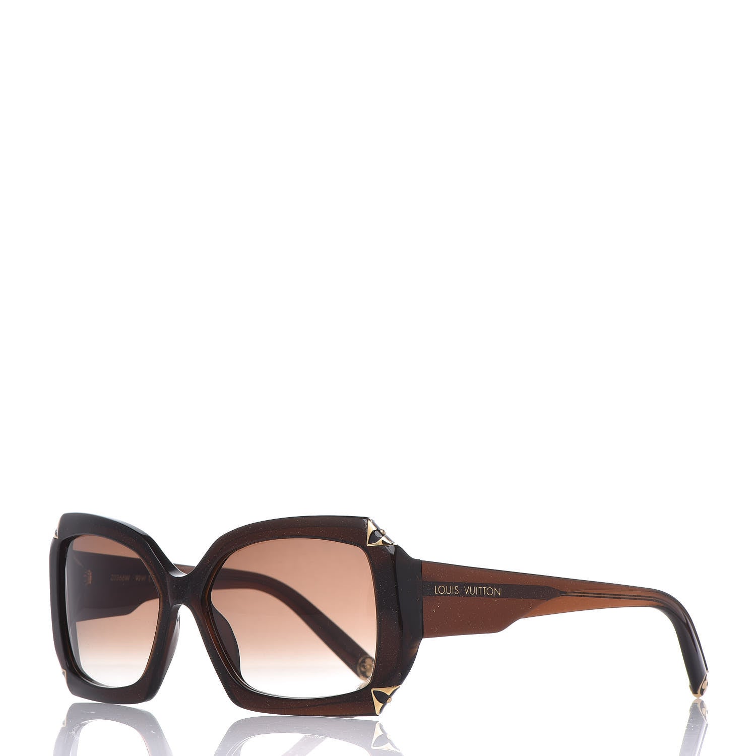 Louis Vuitton Hortensia Cat Eye Sunglasses Z0366W Brown Glitter