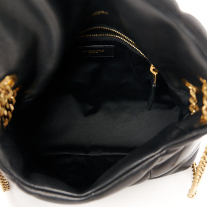 Saint Laurent Lambskin Quilted Small Loulou Puffer Monogram Chain Satchel Black 5 of 11