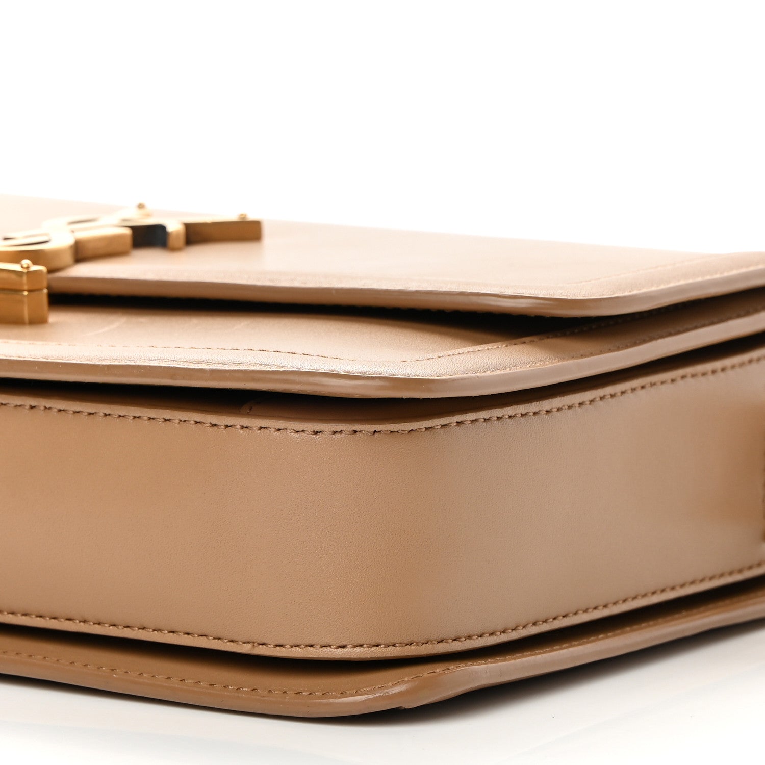 Saint Laurent Box Calfskin Monogram Medium Solferino Satchel Natural Tan 9 of 13