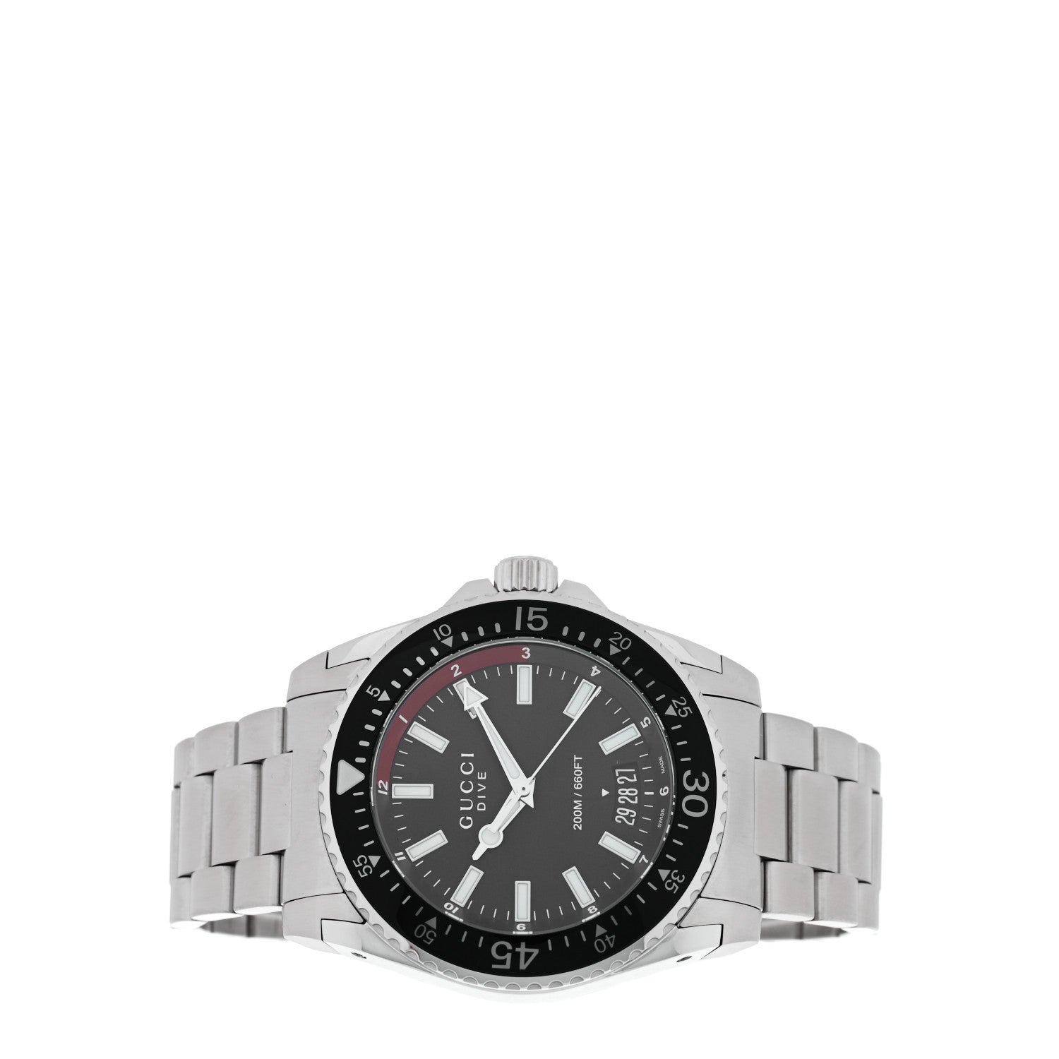 Gucci Stainless Steel 45mm Dive GMT Quartz Watch Black 2 of 5