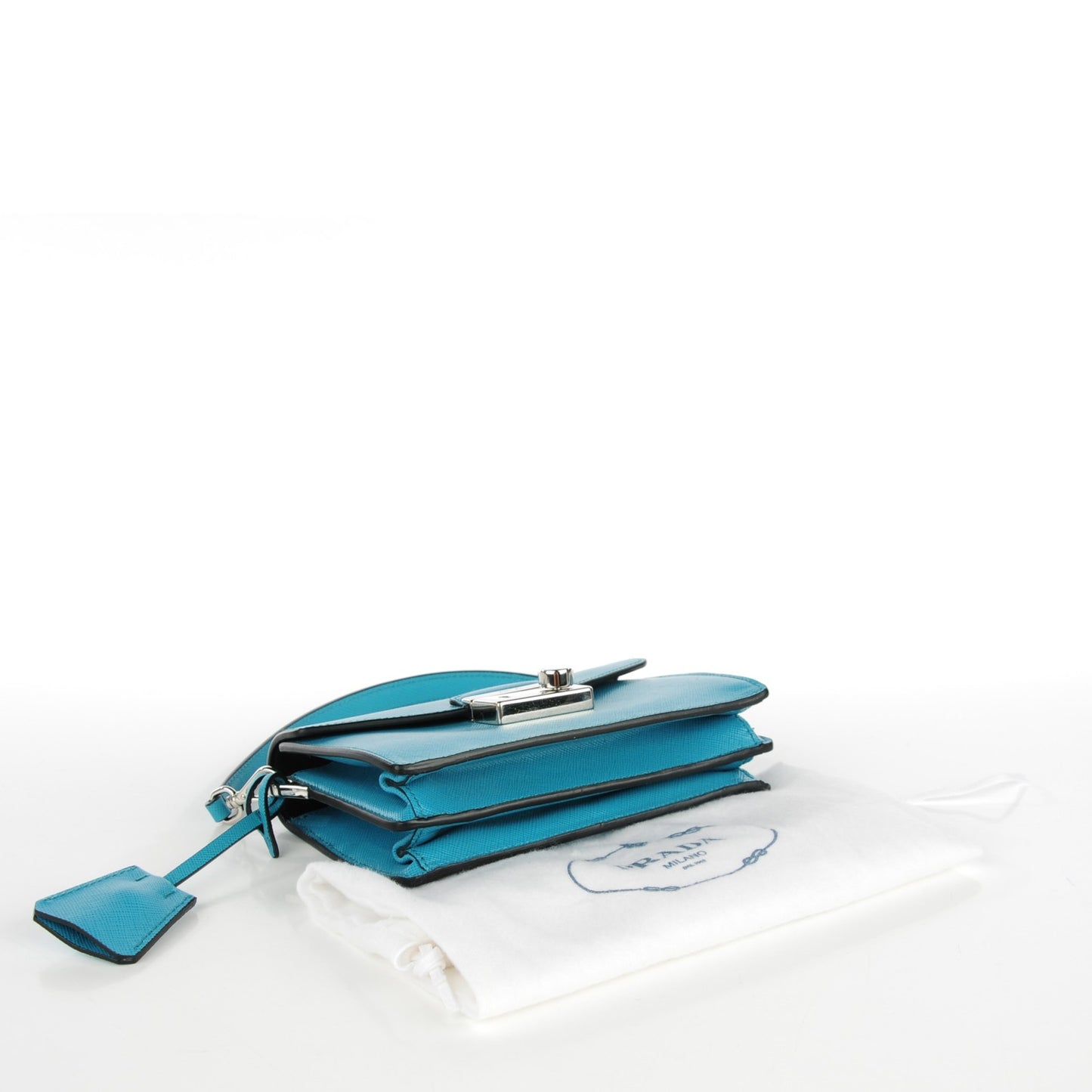 Saffiano Lux Mini Sound Crossbody Bag Turchese