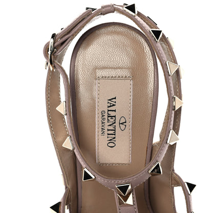 Valentino Garavani Patent Rockstud Ankle Strap Pumps 35.5 Ivory Poudre 7 of 7