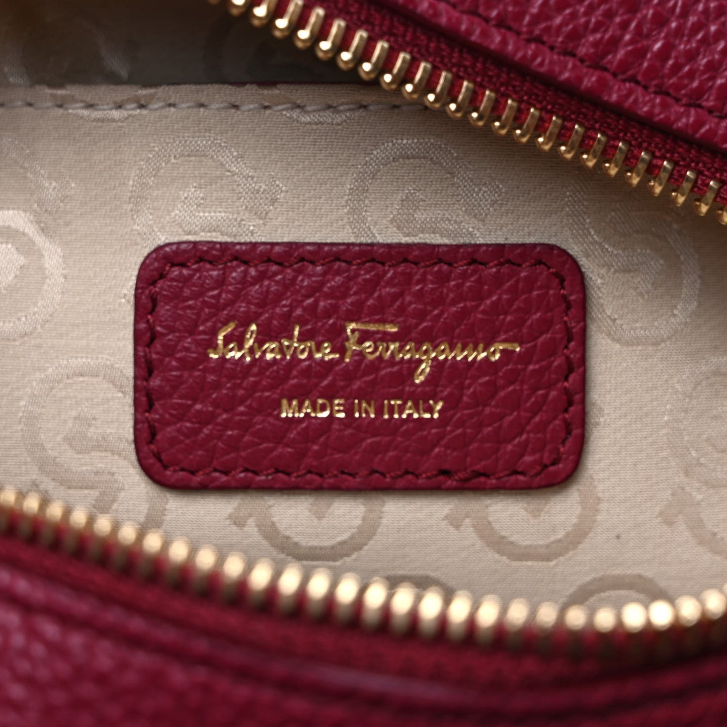 Calfskin Gancini Camera Case Melagrana