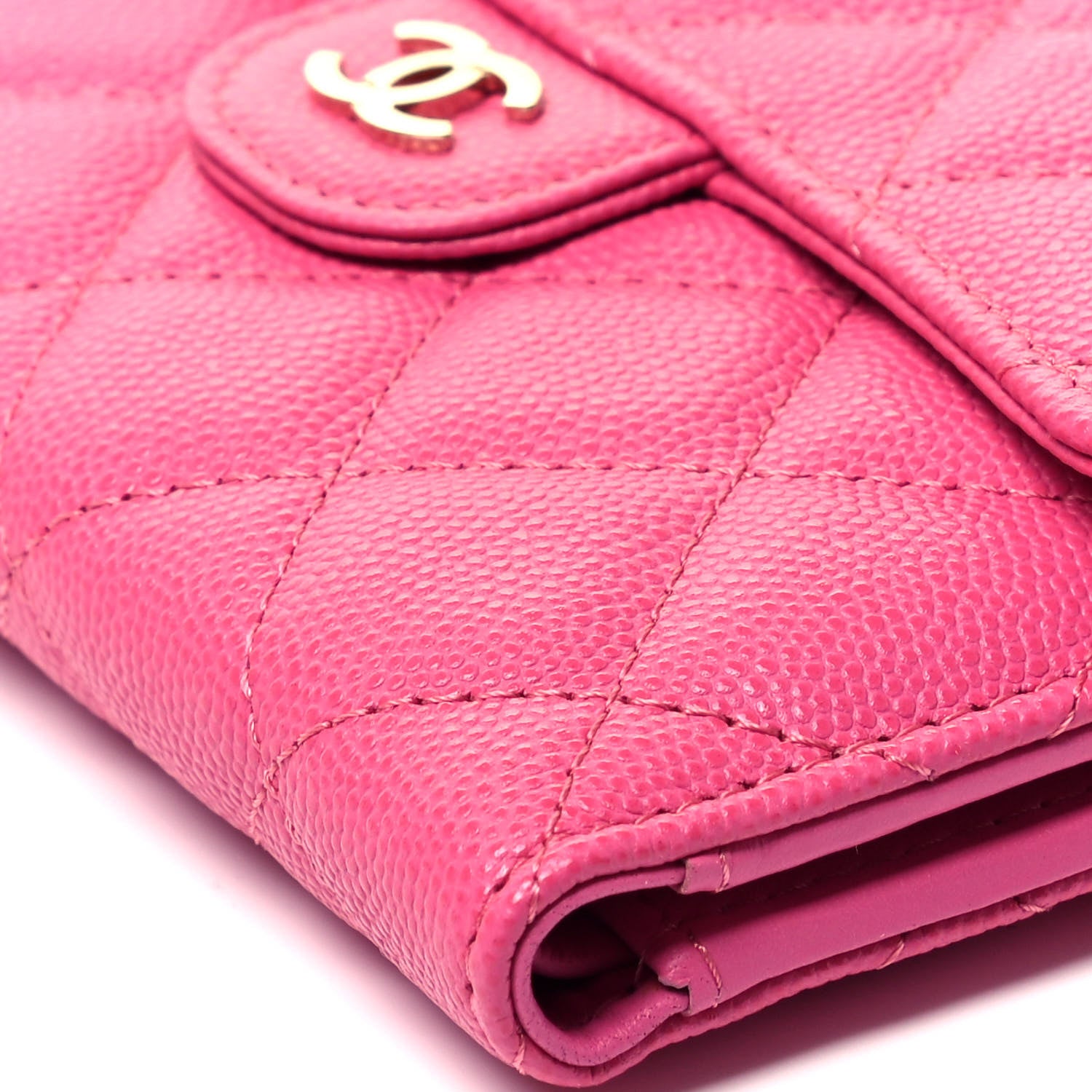 Chanel Caviar Quilted Medium Flap Wallet Pink 10 of 10