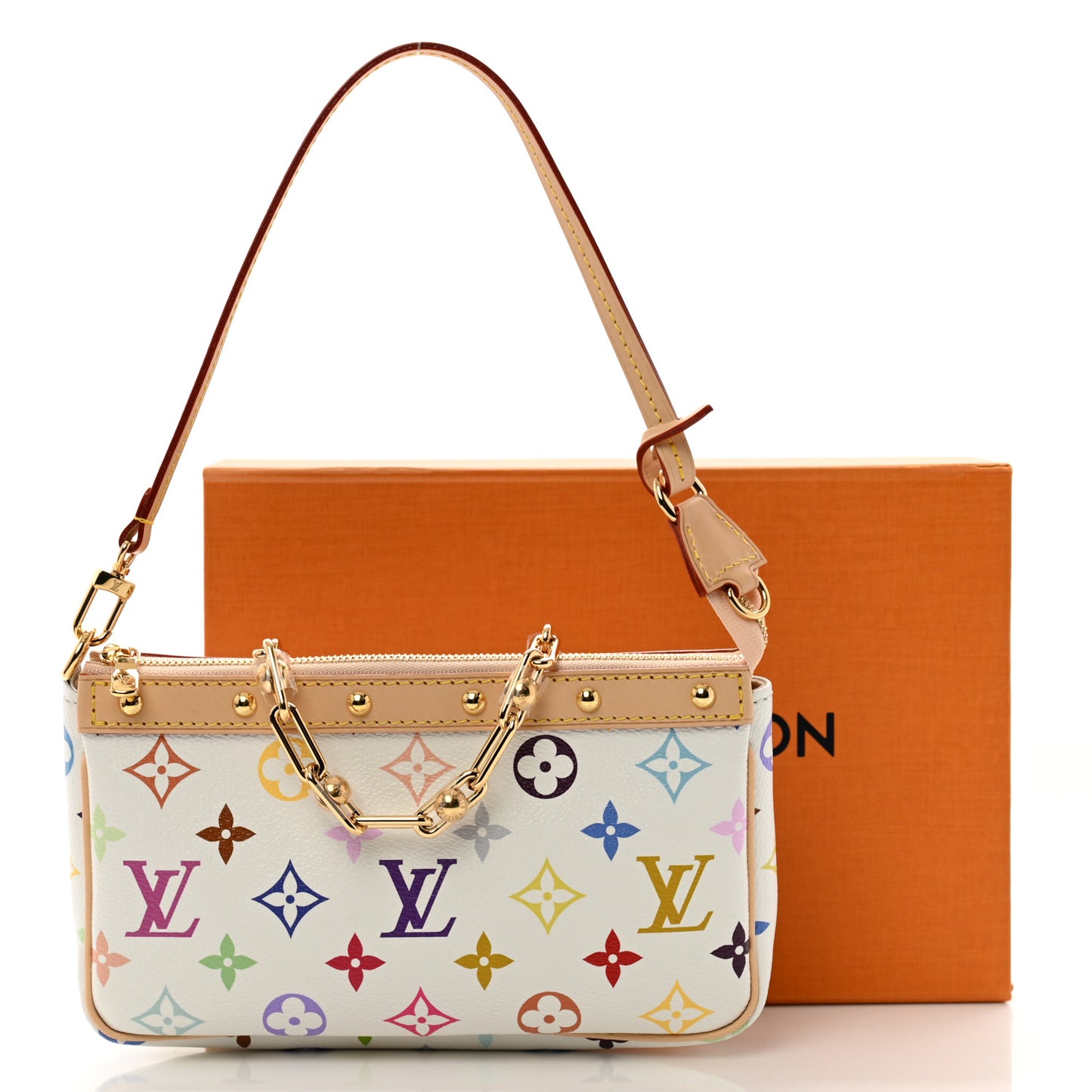 LV X TM Monogram Multicolor Pochette Accessories White