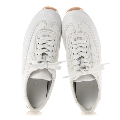 Hermes Supple Calfskin Master Sneakers 38 Beige Glaise 2 of 10
