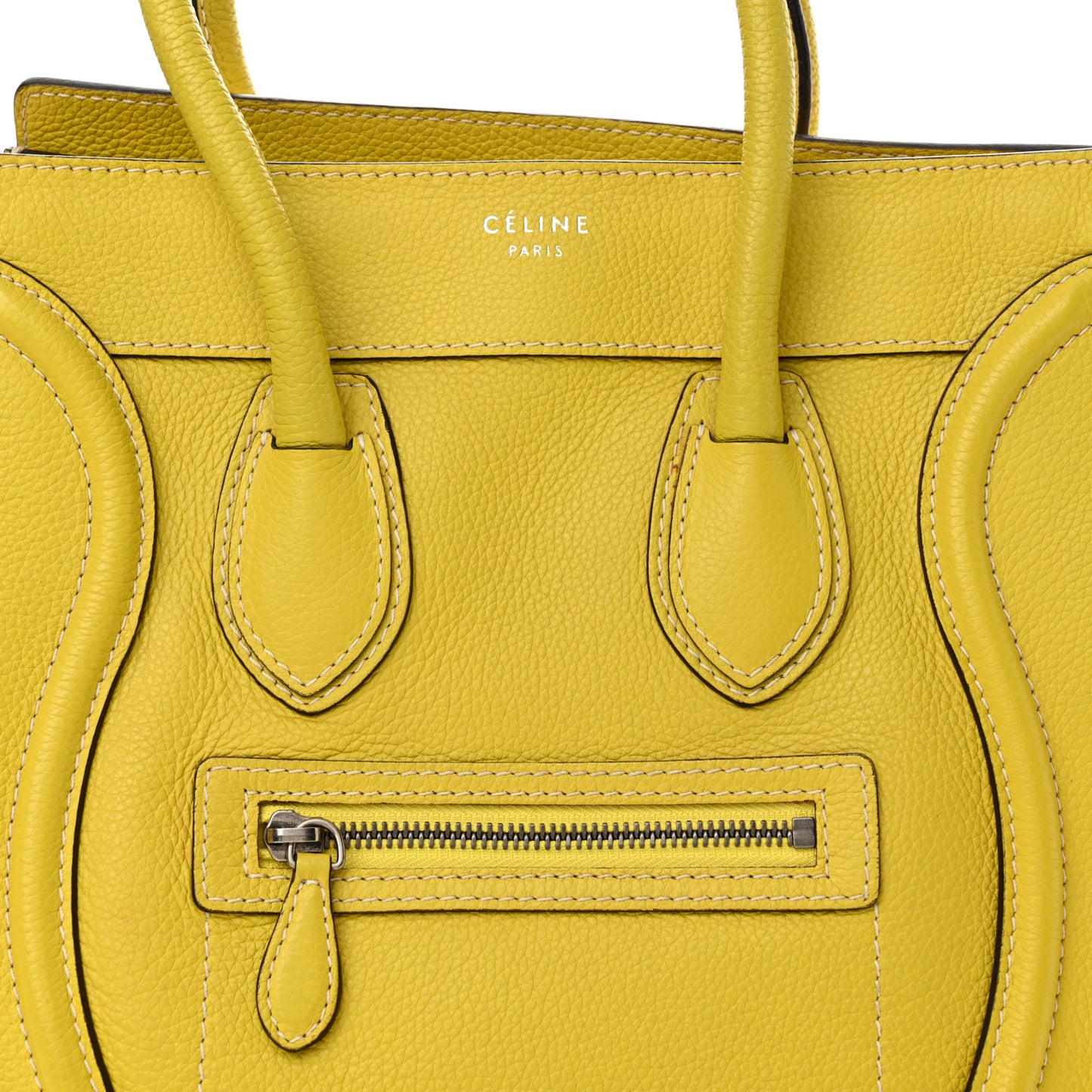 Drummed Calfskin Micro Luggage Citron