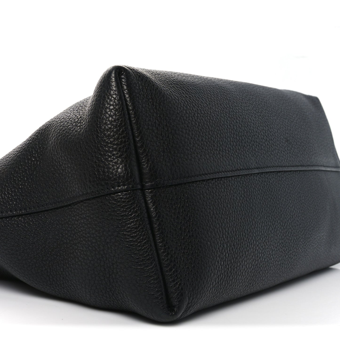 Vitello Daino Pocket Shopping Tote Black