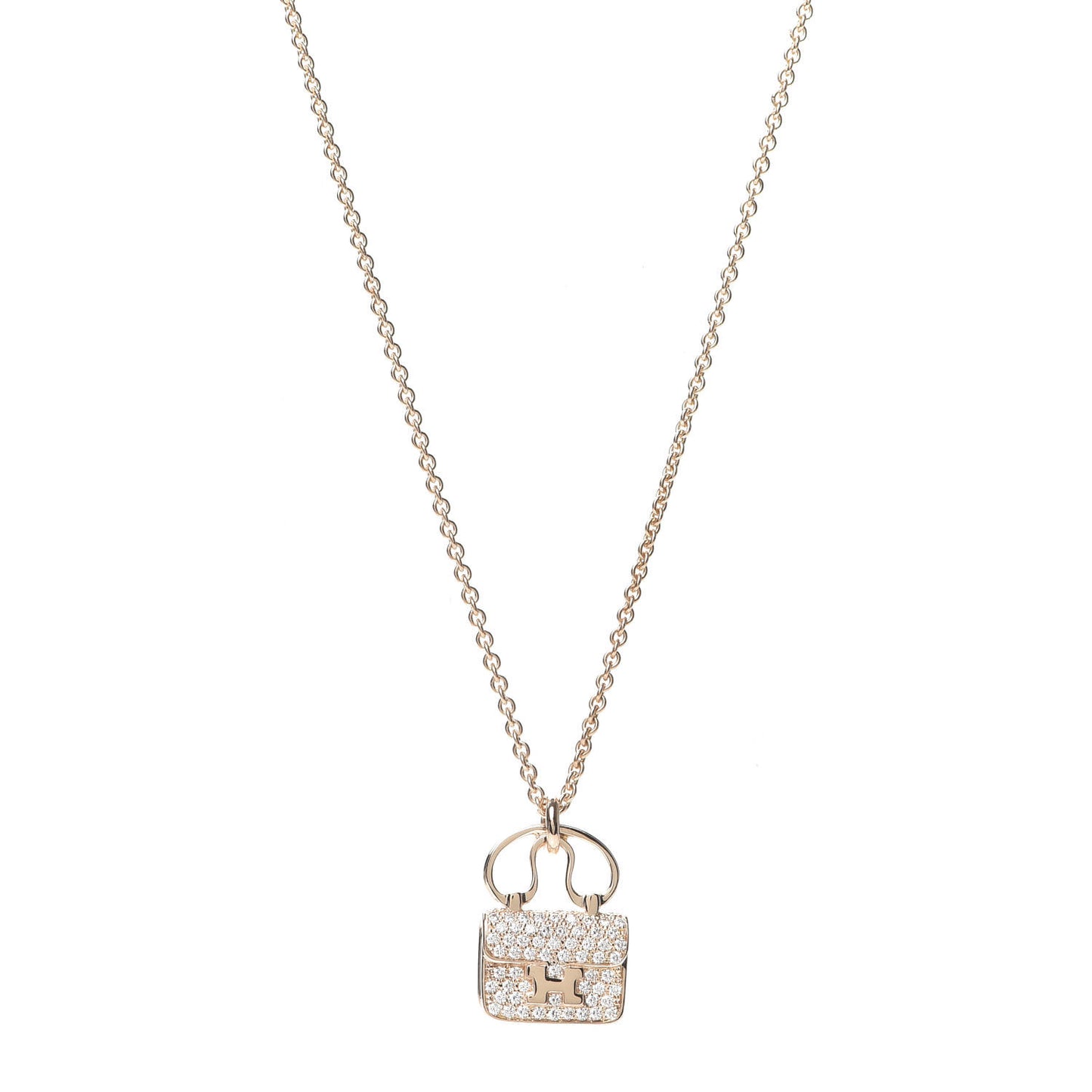 18K Rose Gold Diamond Constance Amulette Pendant Necklace