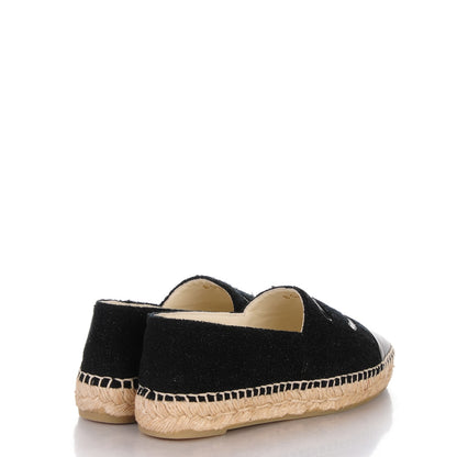 Chanel Fabric Patent Calfskin CC Espadrilles 36 Black 4 of 7
