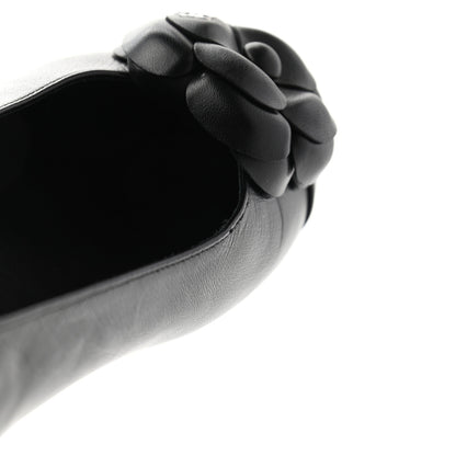 Chanel Lambskin Camellia Ballerina Flats 37.5 Black 9 of 10