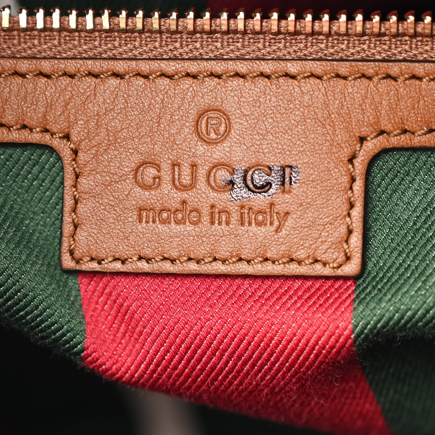 Gucci GG Supreme Monogram Emblem Medium Shoulder Bag Beige Ebony Sundial 6 of 10