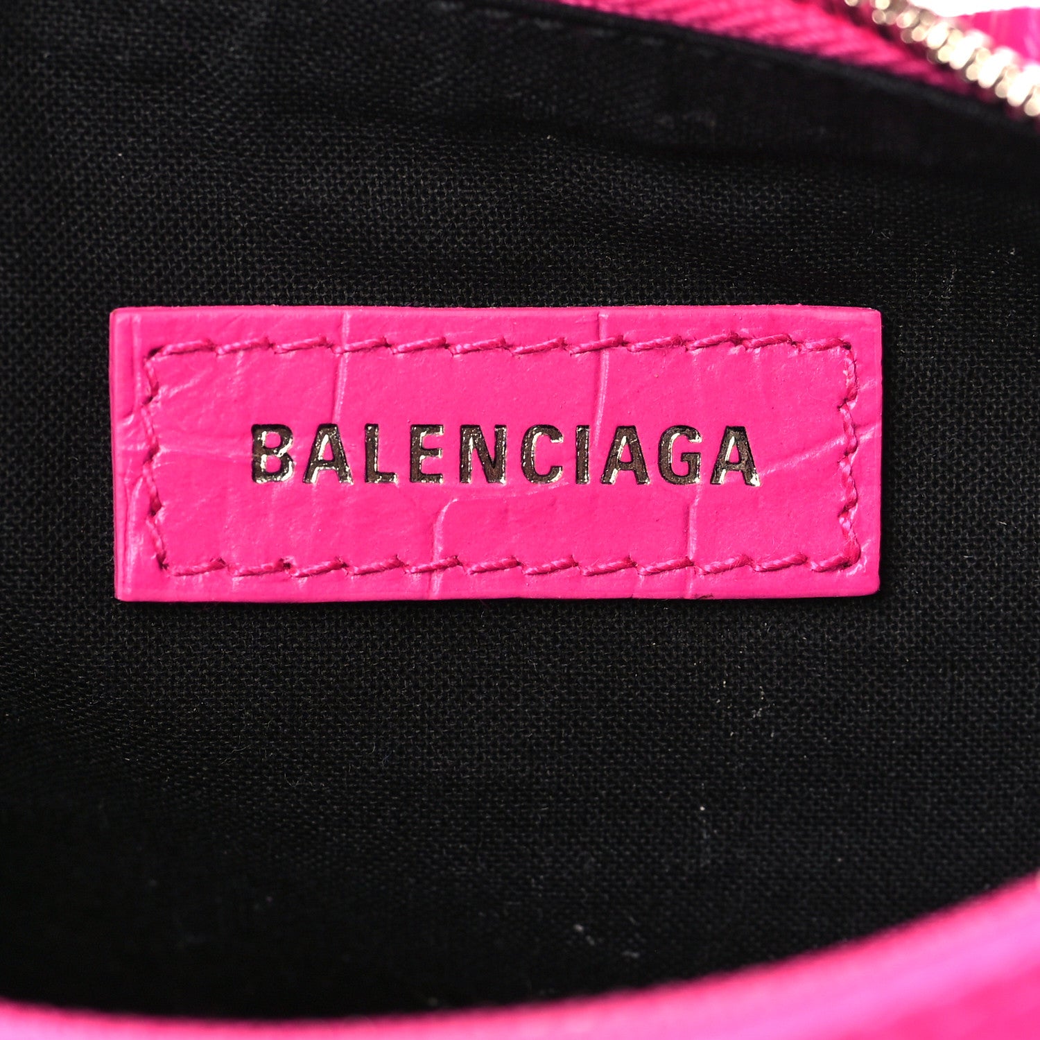 Balenciaga Extra Supple Calfskin Crocodile Embossed XS Le Cagole Shoulder Bag Lipstick Pink 5 of 8