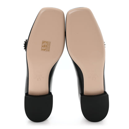 Valentino Garavani Kidskin Jewel Button Mary Jane Flats  38.5 Black Pink 6 of 10