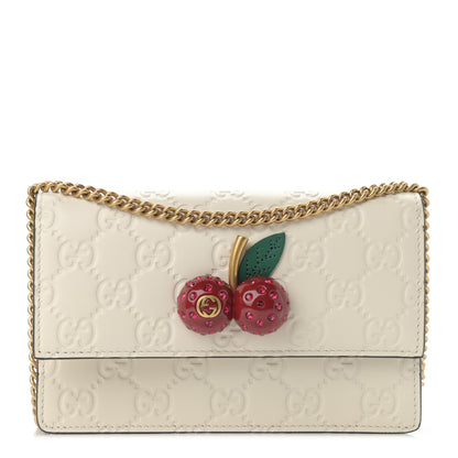 Gucci Guccissima Mini Cherry Chain Bag White 1 of 10