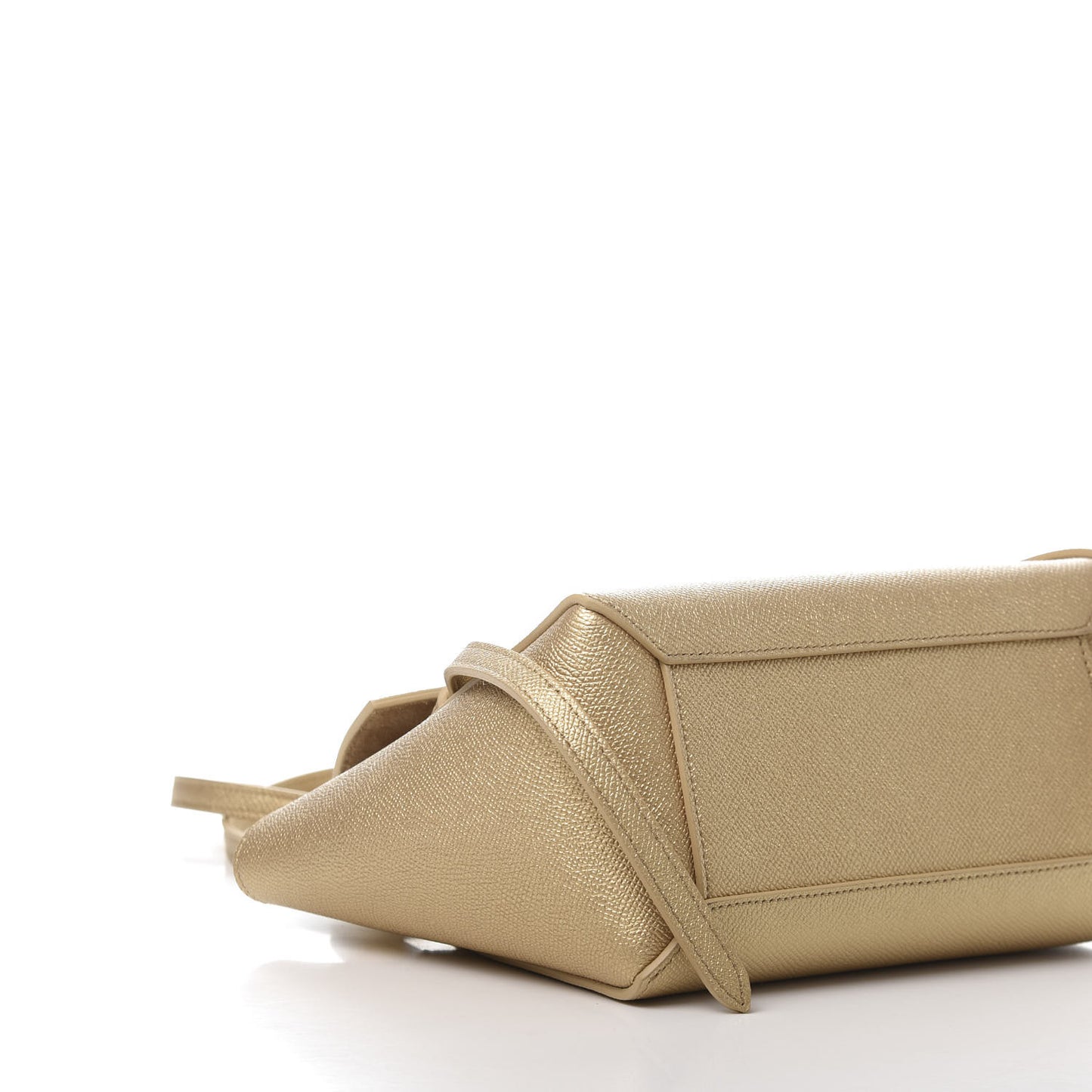 Laminated Calfskin Nano Belt Bag Gold