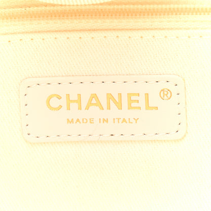 Chanel Canvas Pearl Medium Deauville Tote Ecru Beige 6 of 10