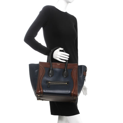 Celine Smooth Calfskin Mini Tri-Color Luggage Navy Blue 2 of 10