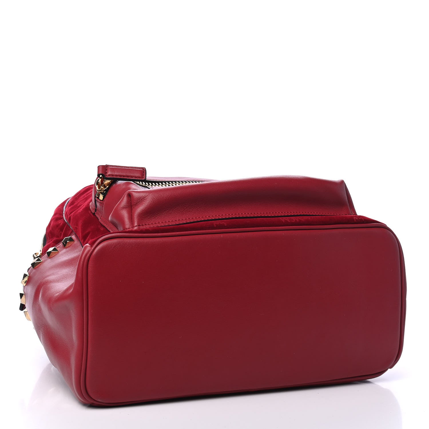MCM Velvet Monogram Medium Stark Insignia Backpack Ruby Red 3 of 4