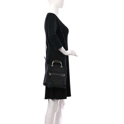 Alexander McQueen Raffia Calfskin The Short Story Tote Bag Black 2 of 10
