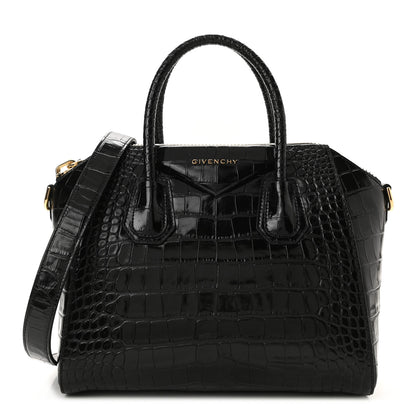Givenchy Calfskin Crocodile Embossed Small Antigona Black 1 of 10