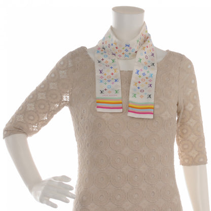 Louis Vuitton Silk Monogram Multicolor Bandeau White 4 of 6