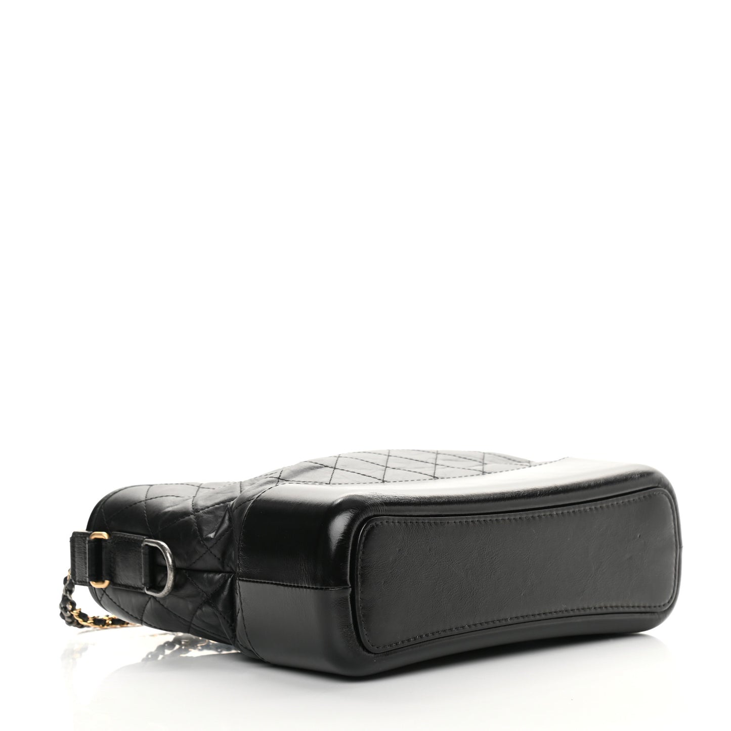 Aged Calfskin Quilted Medium Gabrielle Hobo Black