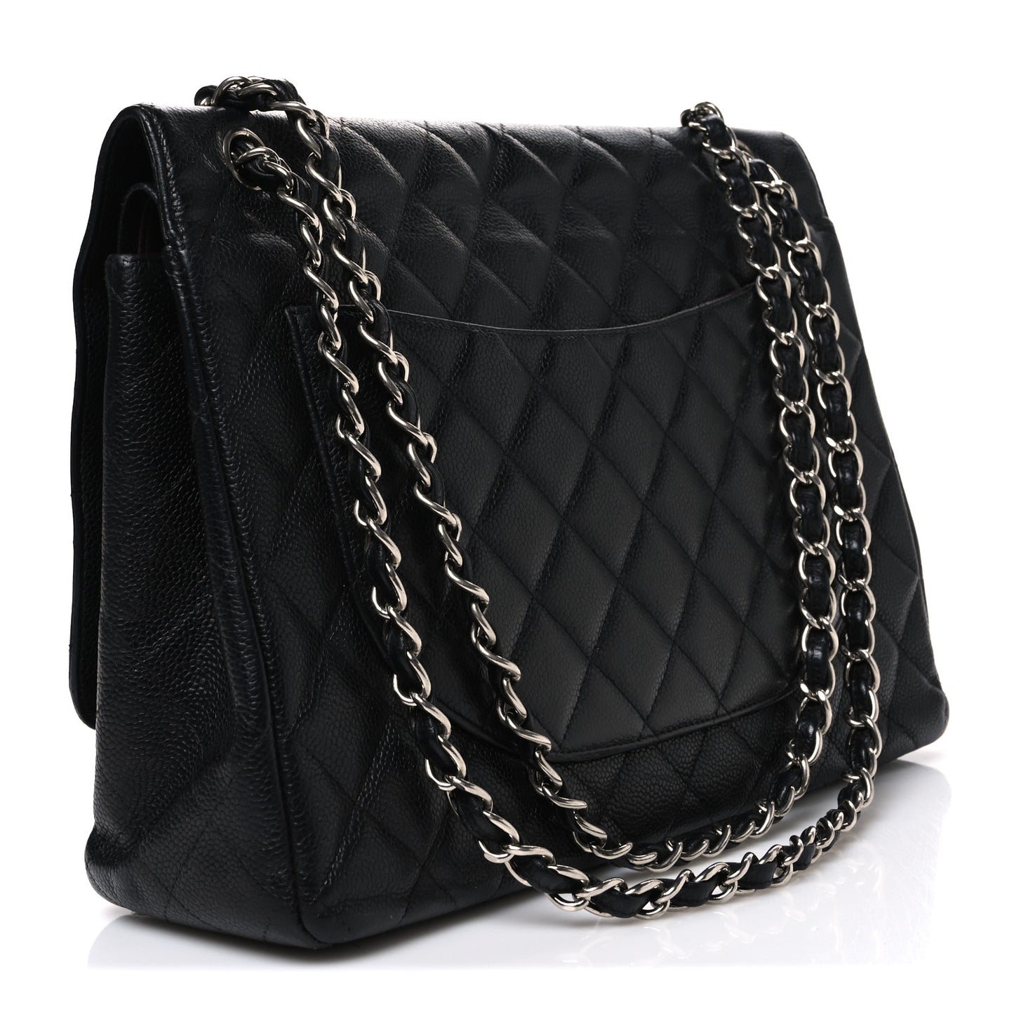 Caviar Quilted Maxi Double Flap Black