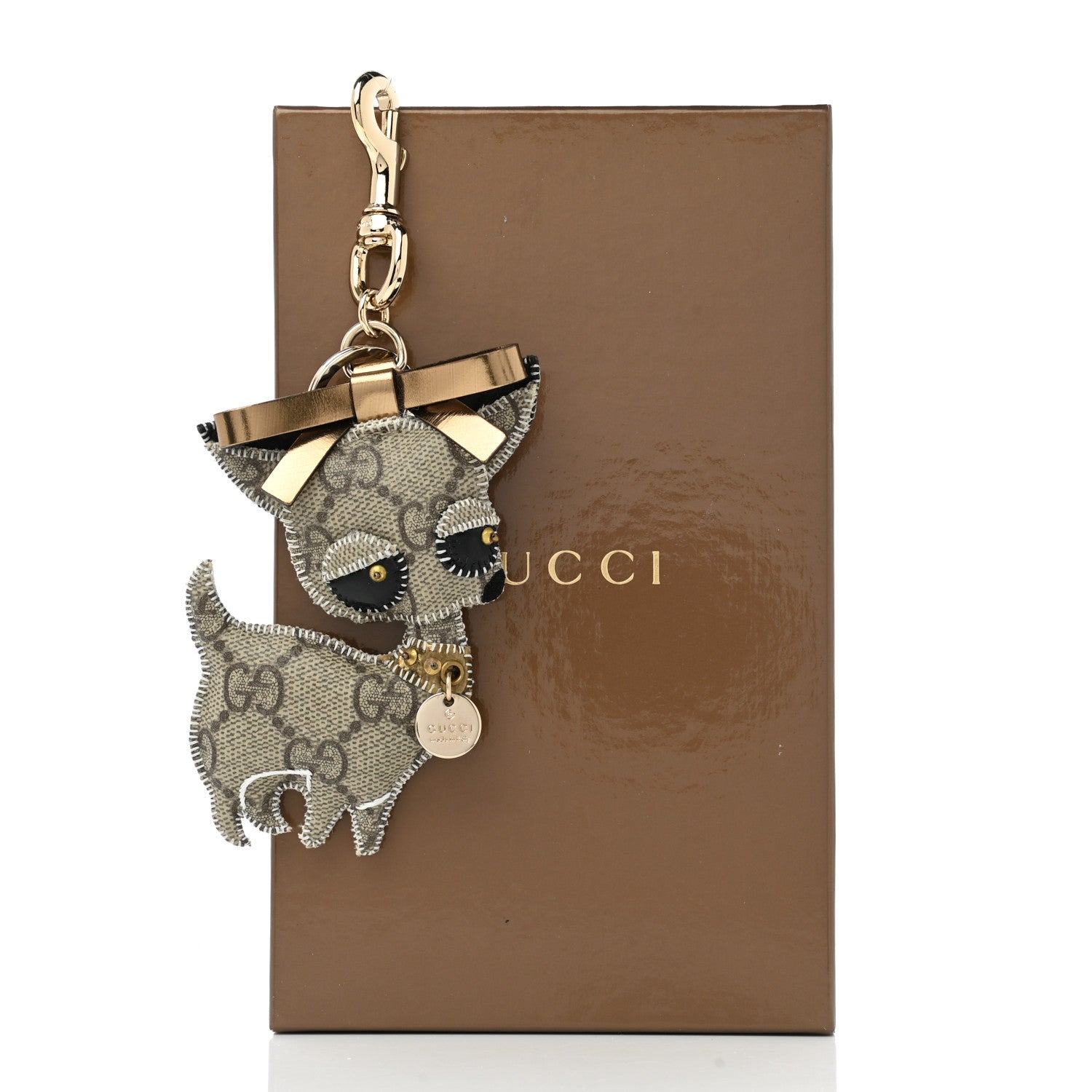 Gucci GG Supreme Monogram Dog Key Charm 5 of 5
